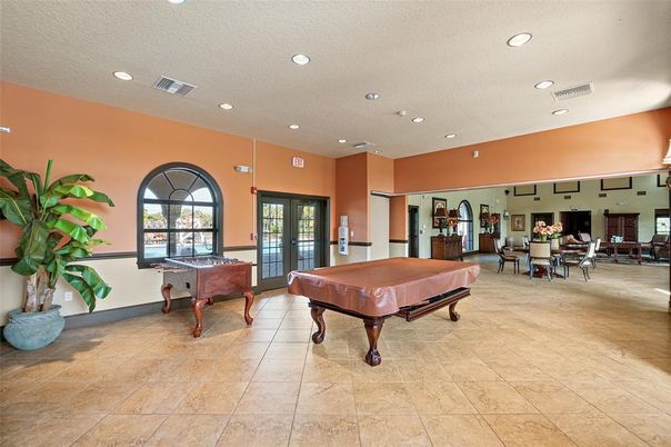 Billiard Table, Game Room, Interior, Recessed Lighting