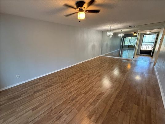 Chandelier, Empty room, Interior, Wood Texture Flooring