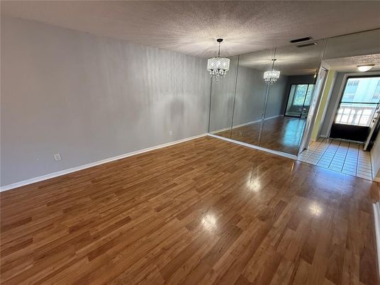 Chandelier, Empty room, Interior, Wood Texture Flooring