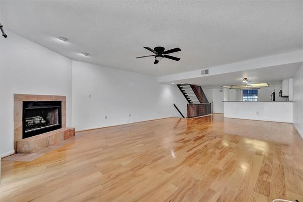 Empty room, Fireplace, Interior, Wood Texture Flooring