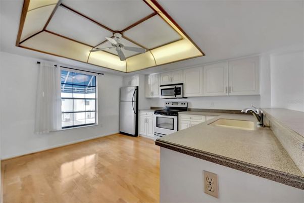 Interior, Kitchen, Wood Texture Flooring
