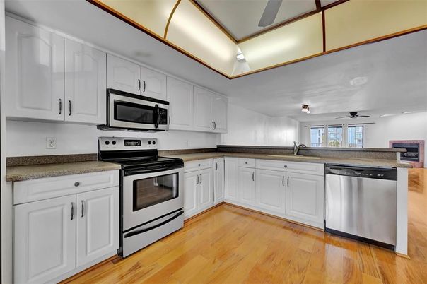 Interior, Kitchen, Stainless Steel Appliances, Wood Texture Flooring