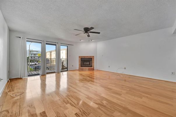 Empty room, Fireplace, Interior, Wood Texture Flooring