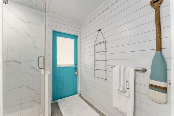 Bathroom, Glass Shower, Interior, Marble Walls