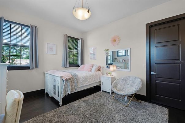 Bedroom, Interior, Pendant Lights, Wood Texture Flooring