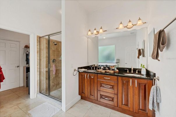 Bathroom, Dual Sink Vanities, Glass Shower, Interior