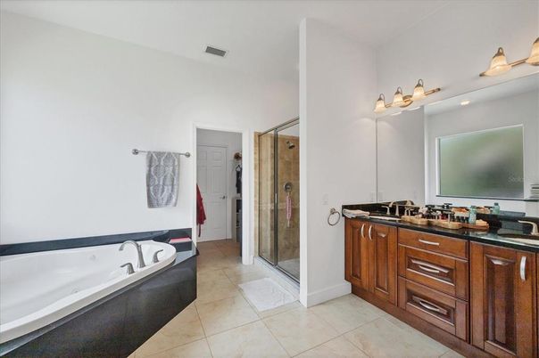 Bathroom, Dual Sink Vanities, Glass Shower, Interior
