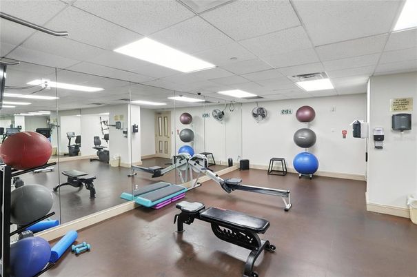 Fitness Equipment, Interior, Recessed Lighting