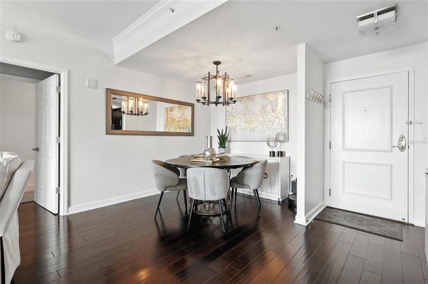 Chandelier, Dining room, Interior, Wood Texture Flooring