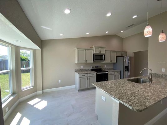 Interior, Kitchen, Pendant Lights, Recessed Lighting, Stainless Steel Appliances