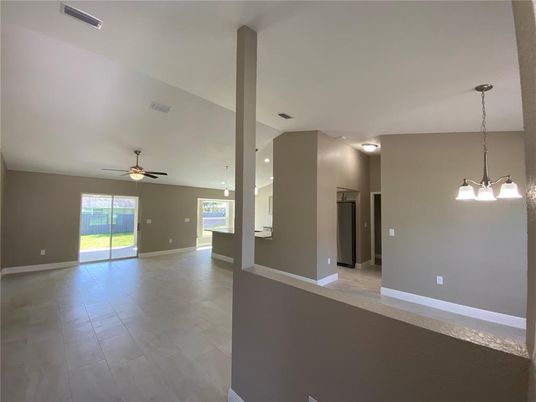 Empty room, Fireplace, Interior, Pendant Lights, Recessed Lighting