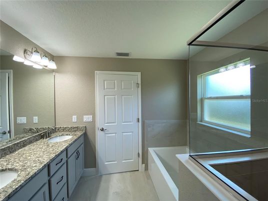 Bathroom, Dual Sink Vanities, Glass Shower, Interior
