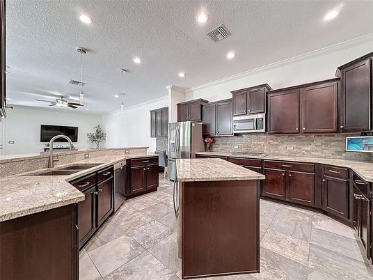Interior, Kitchen, Pendant Lights, Recessed Lighting, Stainless Steel Appliances