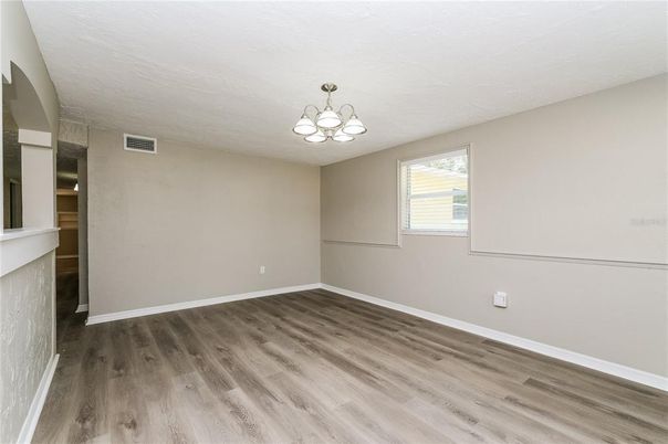 Chandelier, Empty room, Interior, Wood Texture Flooring