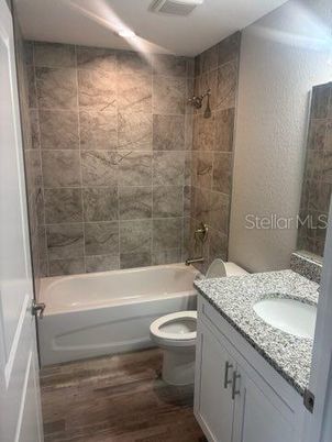 Bathroom, Interior, Recessed Lighting, Wood Texture Flooring