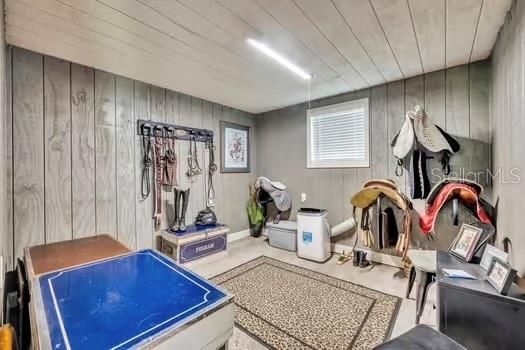Game Room, Interior, Recessed Lighting, Wooden Walls