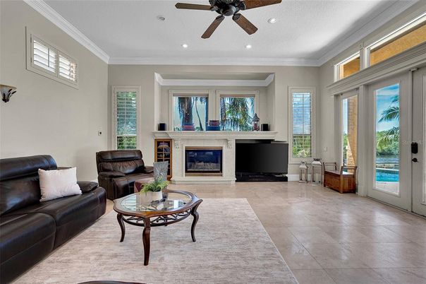 Fireplace, Interior, Living room, Recessed Lighting