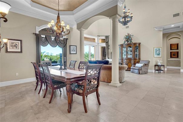 Chandelier, Dining room, Interior, Living room, Recessed Lighting