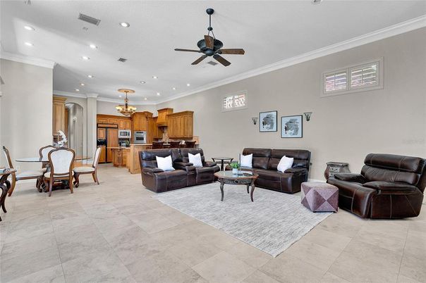 Dining room, Interior, Kitchen, Living room, Recessed Lighting, Stainless Steel Appliances