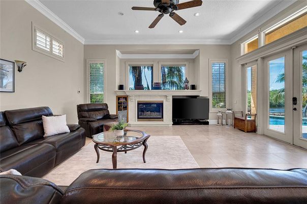 Fireplace, Interior, Living room, Recessed Lighting