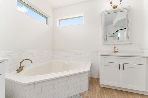 Bathroom, Interior, Wood Texture Flooring