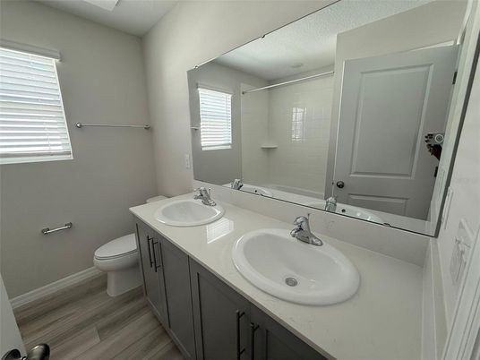 Bathroom, Dual Sink Vanities, Interior, Wood Texture Flooring