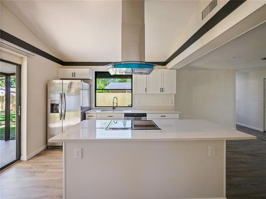 Interior, Kitchen, Stainless Steel Appliances, Wood Texture Flooring