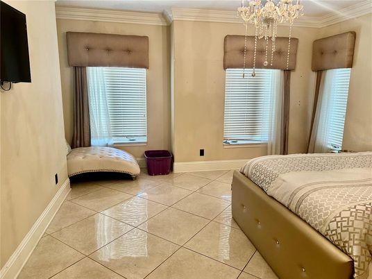 Bedroom, Chandelier, Interior
