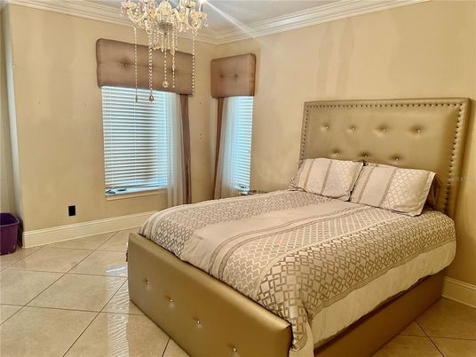 Bedroom, Chandelier, Interior