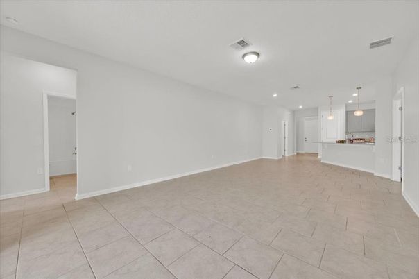 Empty room, Interior, Kitchen, Pendant Lights