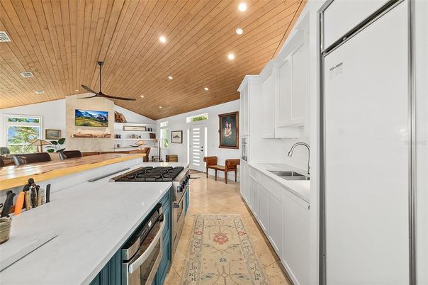 Interior, Kitchen, Recessed Lighting, Wooden Ceilings