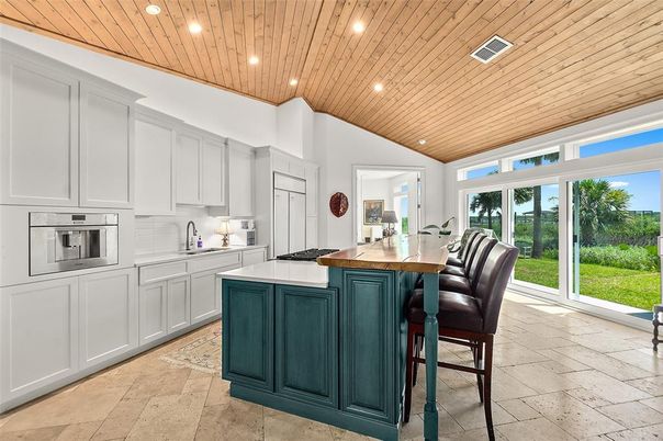 Interior, Kitchen, Recessed Lighting, Wooden Ceilings