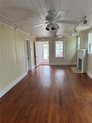 Empty room, Fireplace, Interior, Wood Texture Flooring