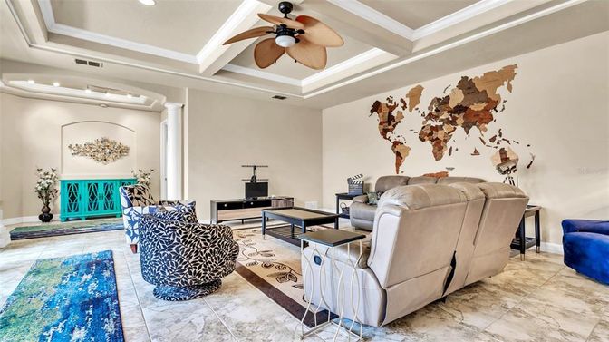Interior, Living room, Recessed Lighting