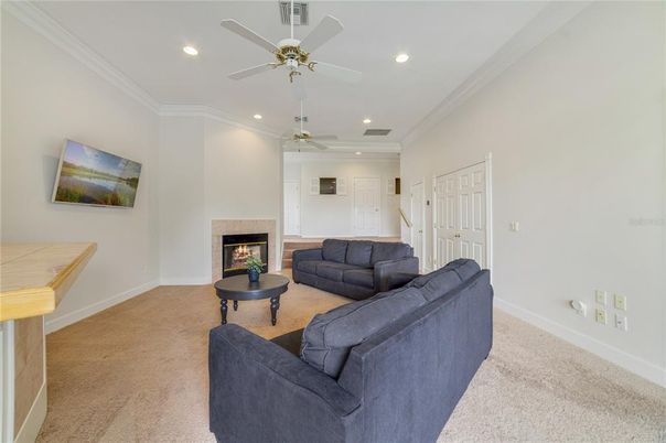 Fireplace, Interior, Living room, Recessed Lighting
