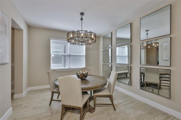 Chandelier, Dining room, Interior, Wood Texture Flooring