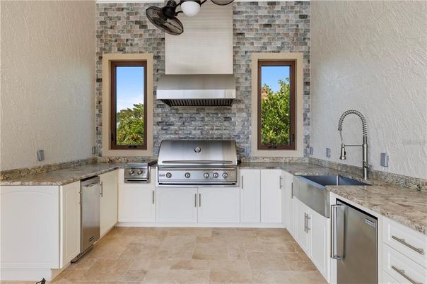 Interior, Kitchen, Stainless Steel Appliances, Stone Walls