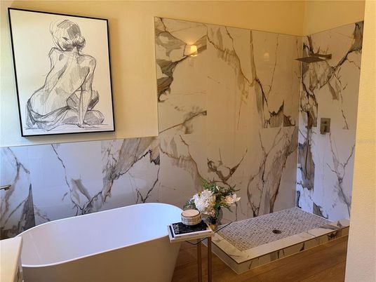 Bathroom, Free Standing Baths, Interior, Marble Walls
