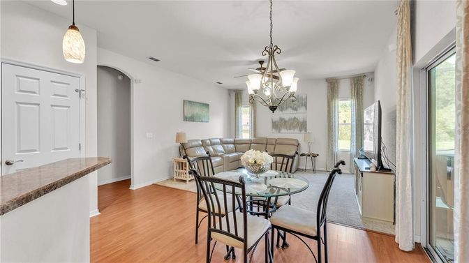 Chandelier, Dining room, Interior, Pendant Lights, Wood Texture Flooring