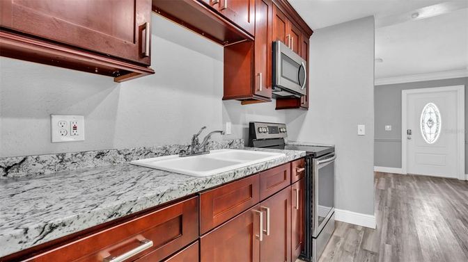Interior, Kitchen, Wood Texture Flooring