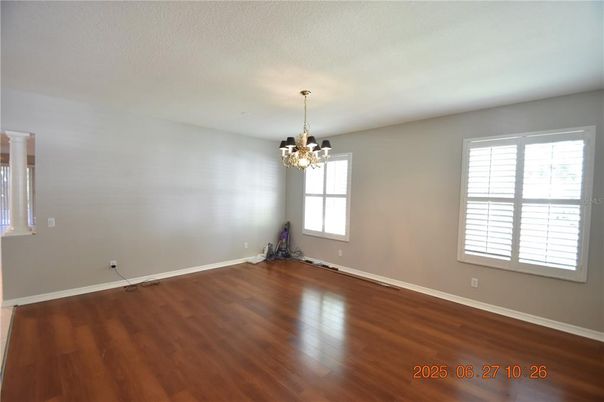 Chandelier, Empty room, Interior, Wood Texture Flooring