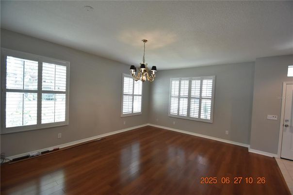 Chandelier, Empty room, Interior, Wood Texture Flooring