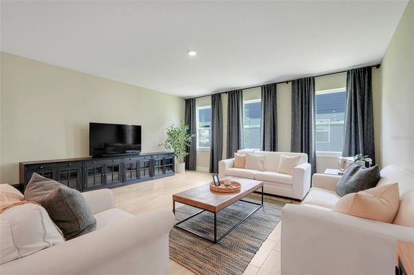 Interior, Living room, Recessed Lighting, Water, Wood Texture Flooring