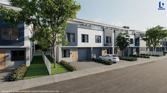 Attached, Exterior, Facade, Modern