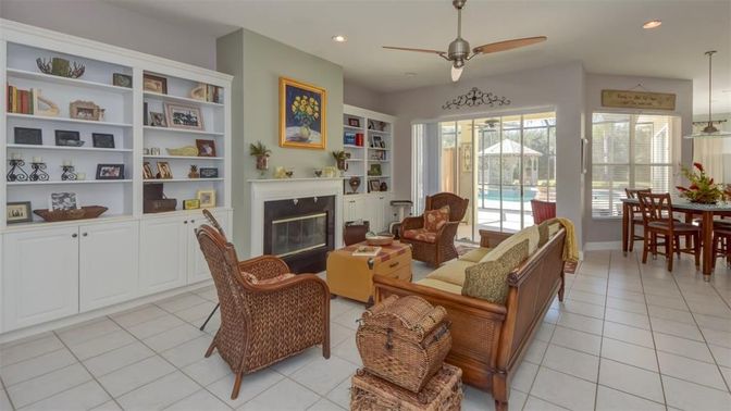 Dining room, Fireplace, Interior, Living room, Recessed Lighting