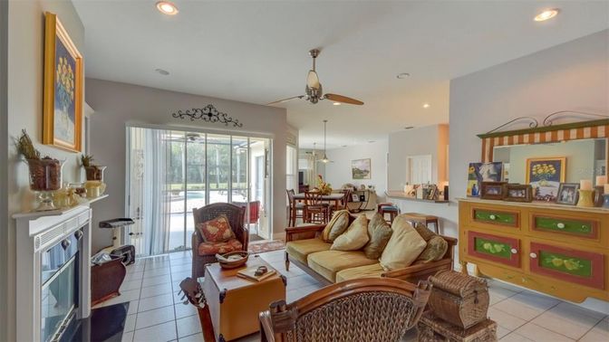 Dining room, Fireplace, Interior, Living room, Recessed Lighting