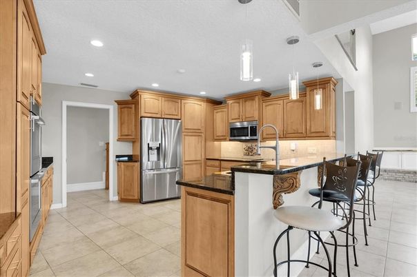 Interior, Kitchen, Pendant Lights, Recessed Lighting, Stainless Steel Appliances