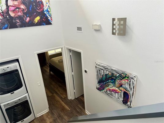 Interior, Washer, Wood Texture Flooring