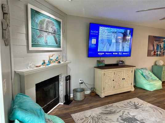 Fireplace, Interior, Wood Texture Flooring