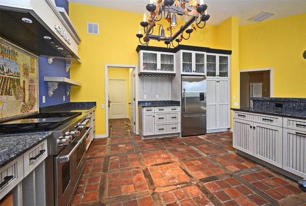 Chandelier, Interior, Kitchen, Stainless Steel Appliances